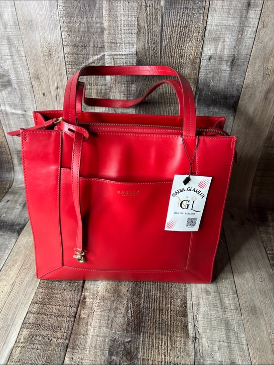 RADLEY LONDON Handbags - RADLEY LONDON Red Leather Tote with Front Pocket
